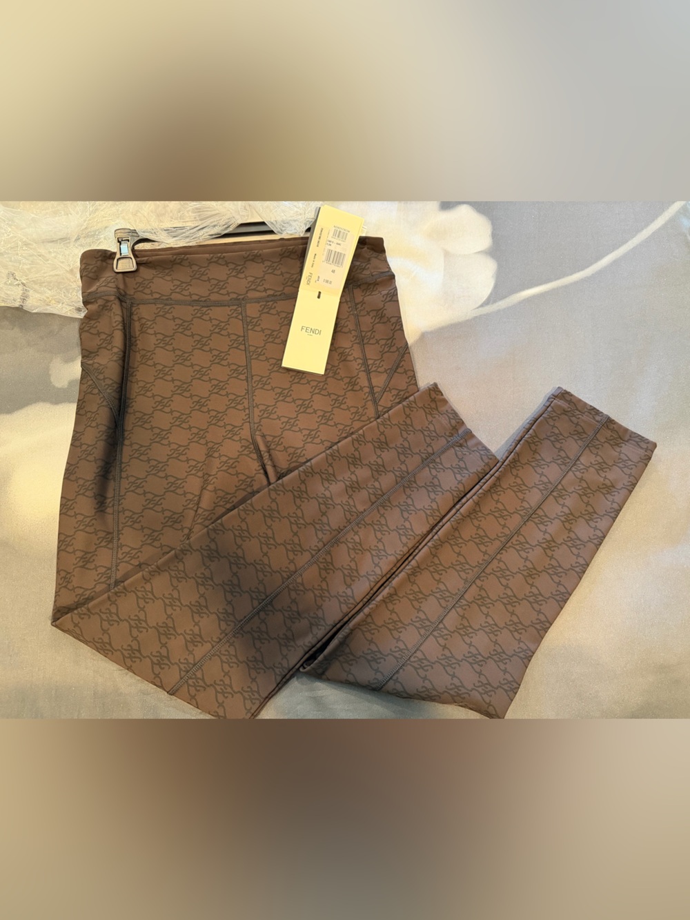 Fendi Brown Monogram Stretch Pants
